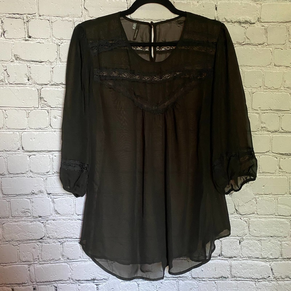 3/25 - Maurices Black Lace Blouse